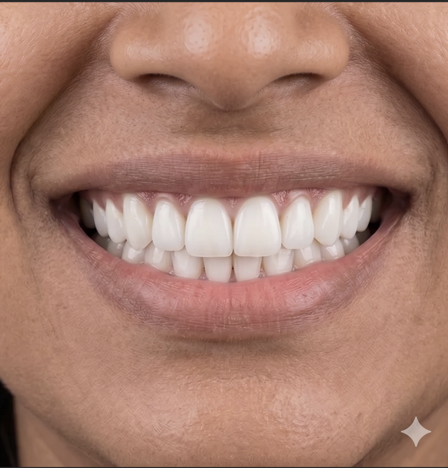After smile designing treatment — perfect veneers