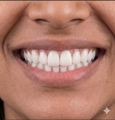 After smile designing treatment with veneers